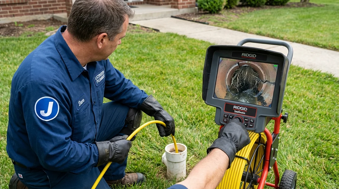 Sewer camera inspection being performed by Johns Plumbing LLC in Dobson